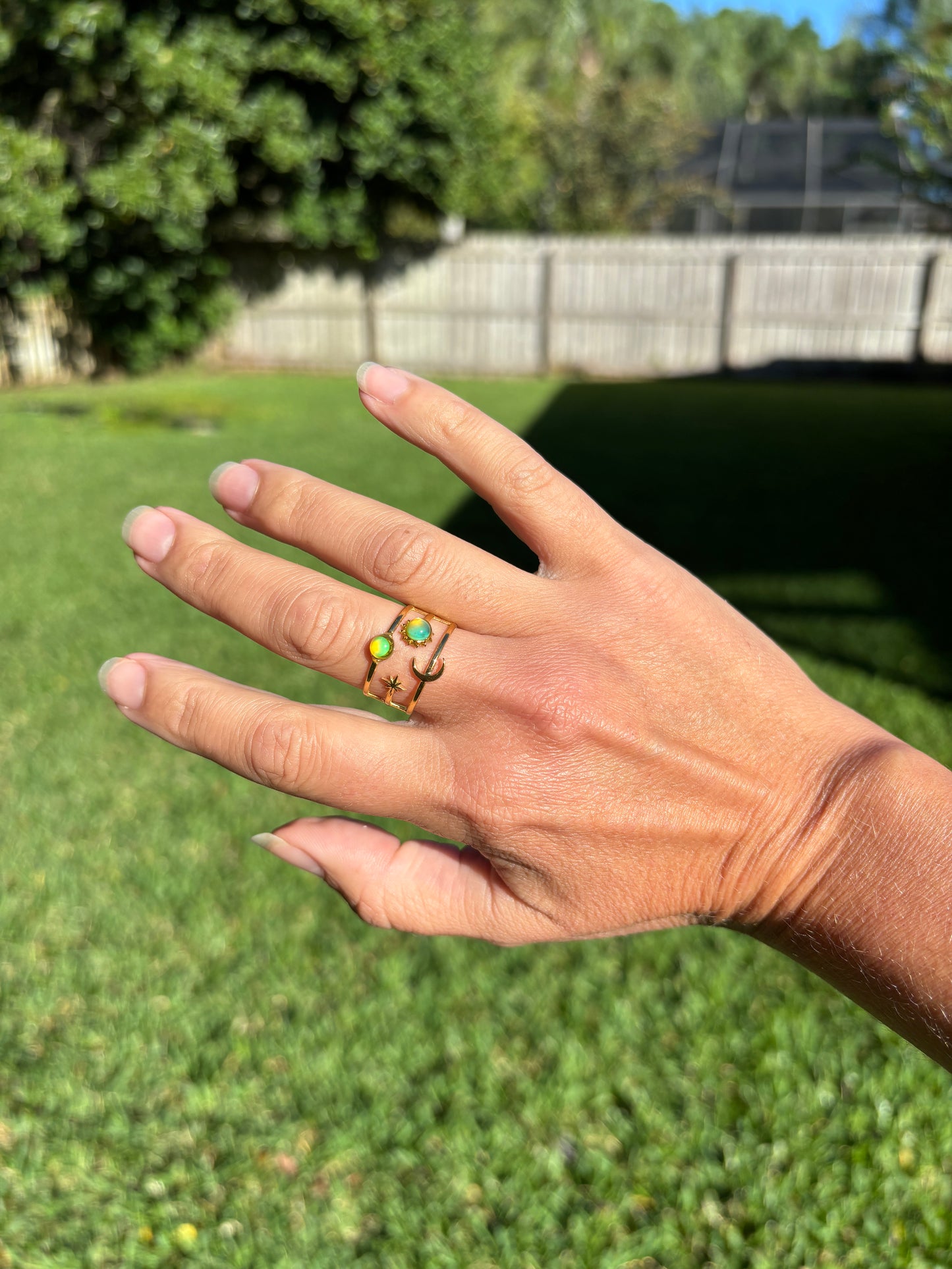 Mood Sea Glass™ Sun and Moon Ring