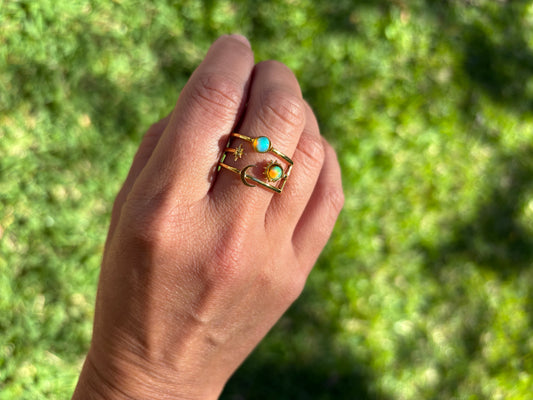 Mood Sea Glass™ Sun and Moon Ring