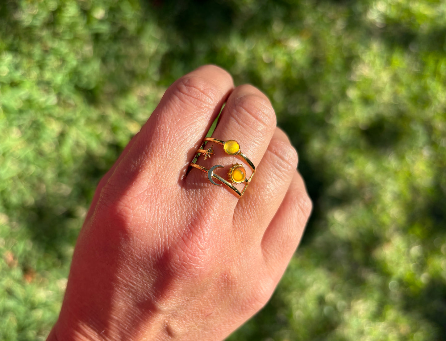 Mood Sea Glass™ Sun and Moon Ring