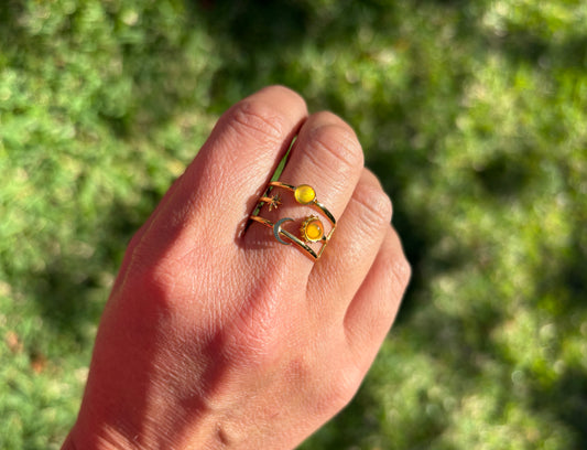Mood Sea Glass™ Sun and Moon Ring