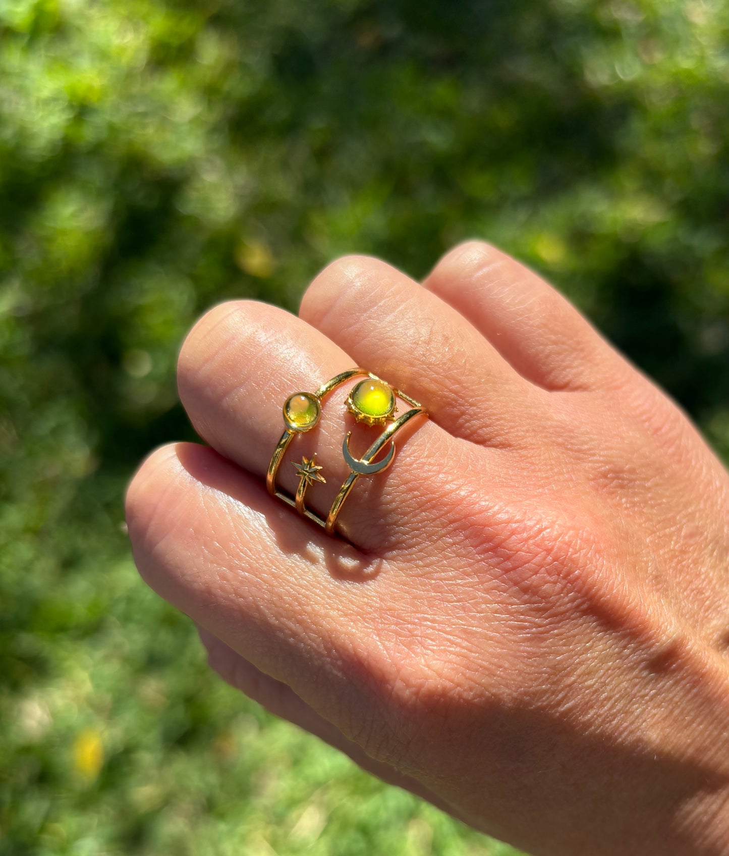 Mood Sea Glass™ Sun and Moon Ring