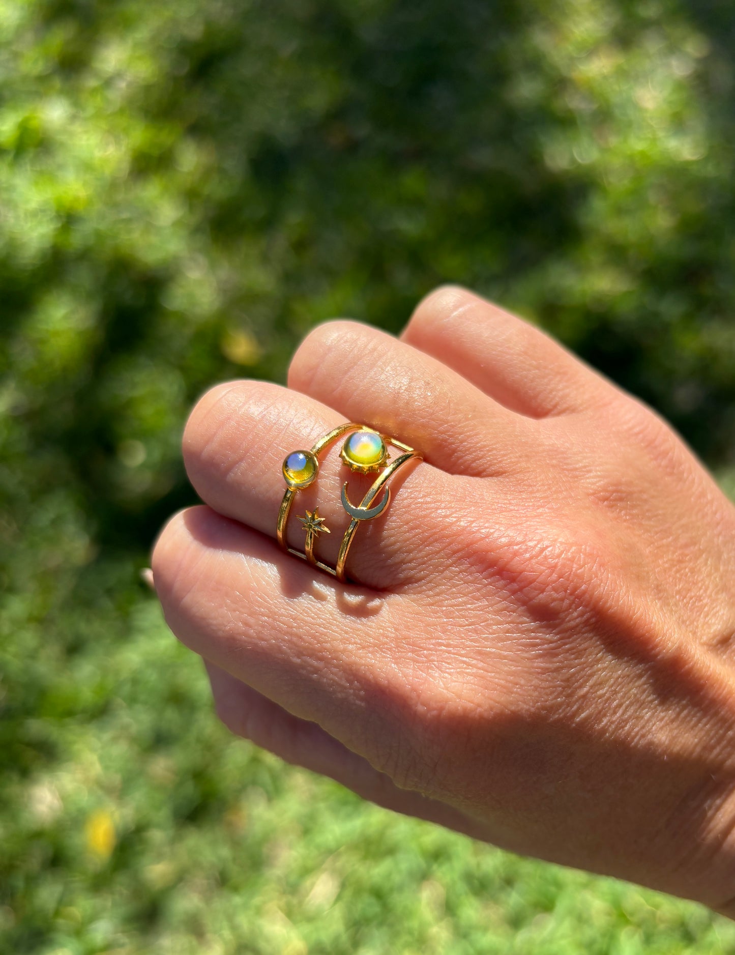 Mood Sea Glass™ Sun and Moon Ring