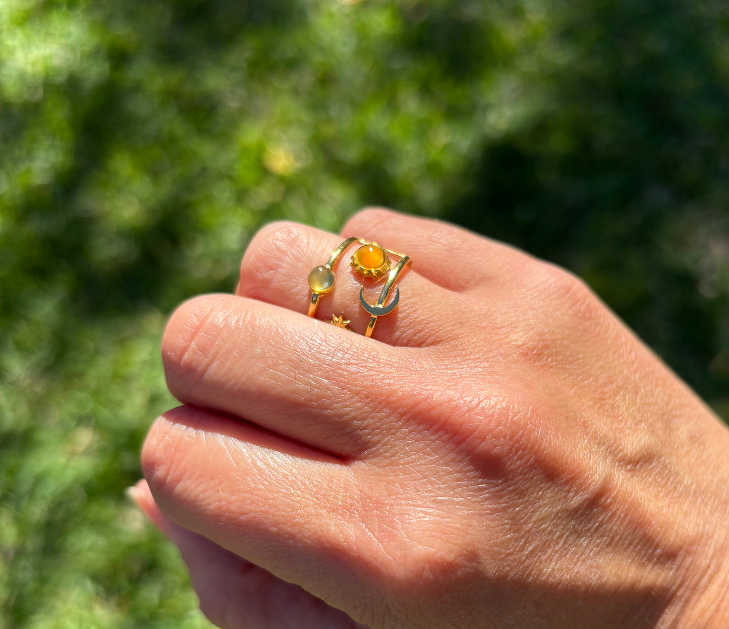 Mood Sea Glass™ Sun and Moon Ring