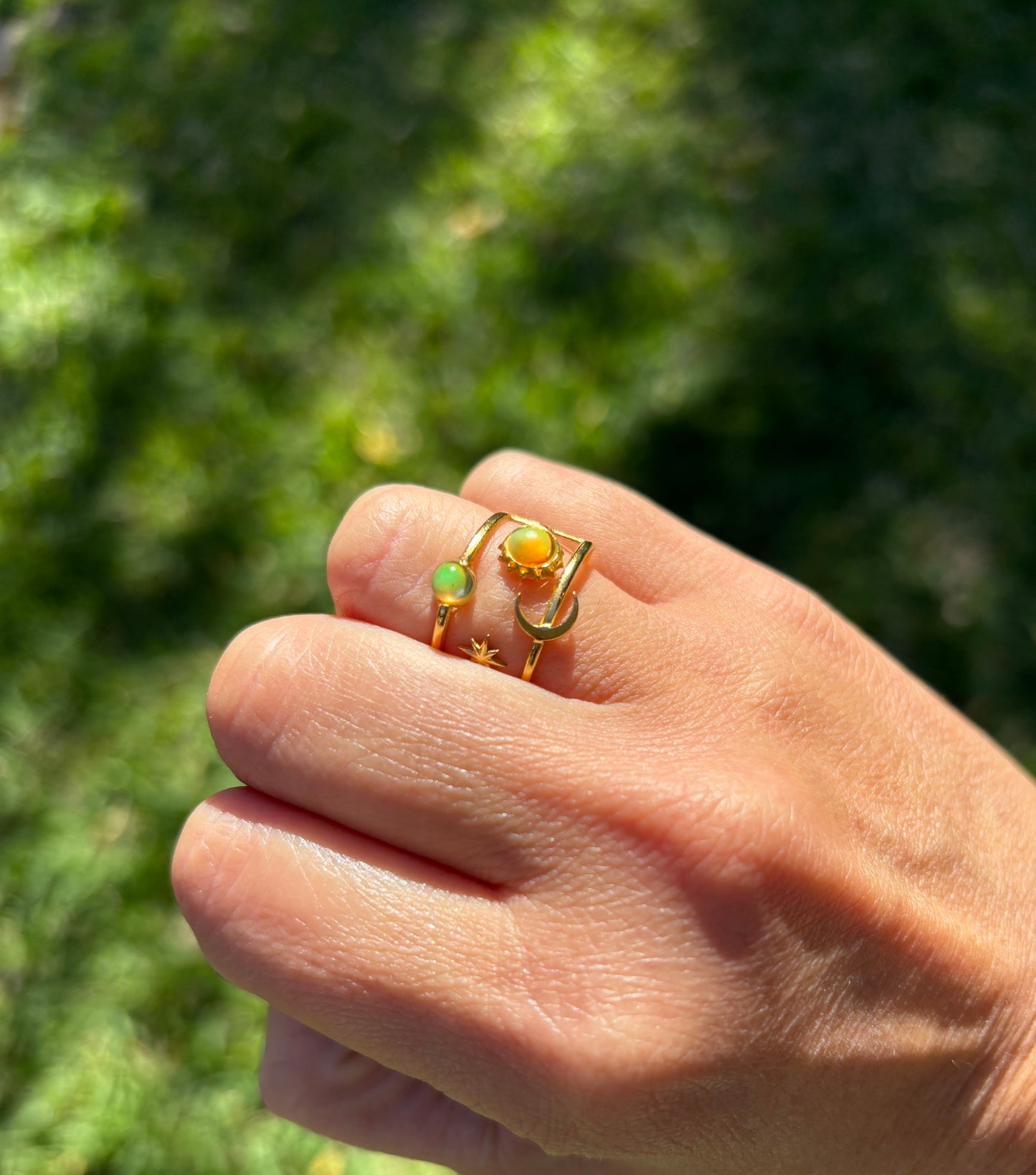 Mood Sea Glass™ Sun and Moon Ring