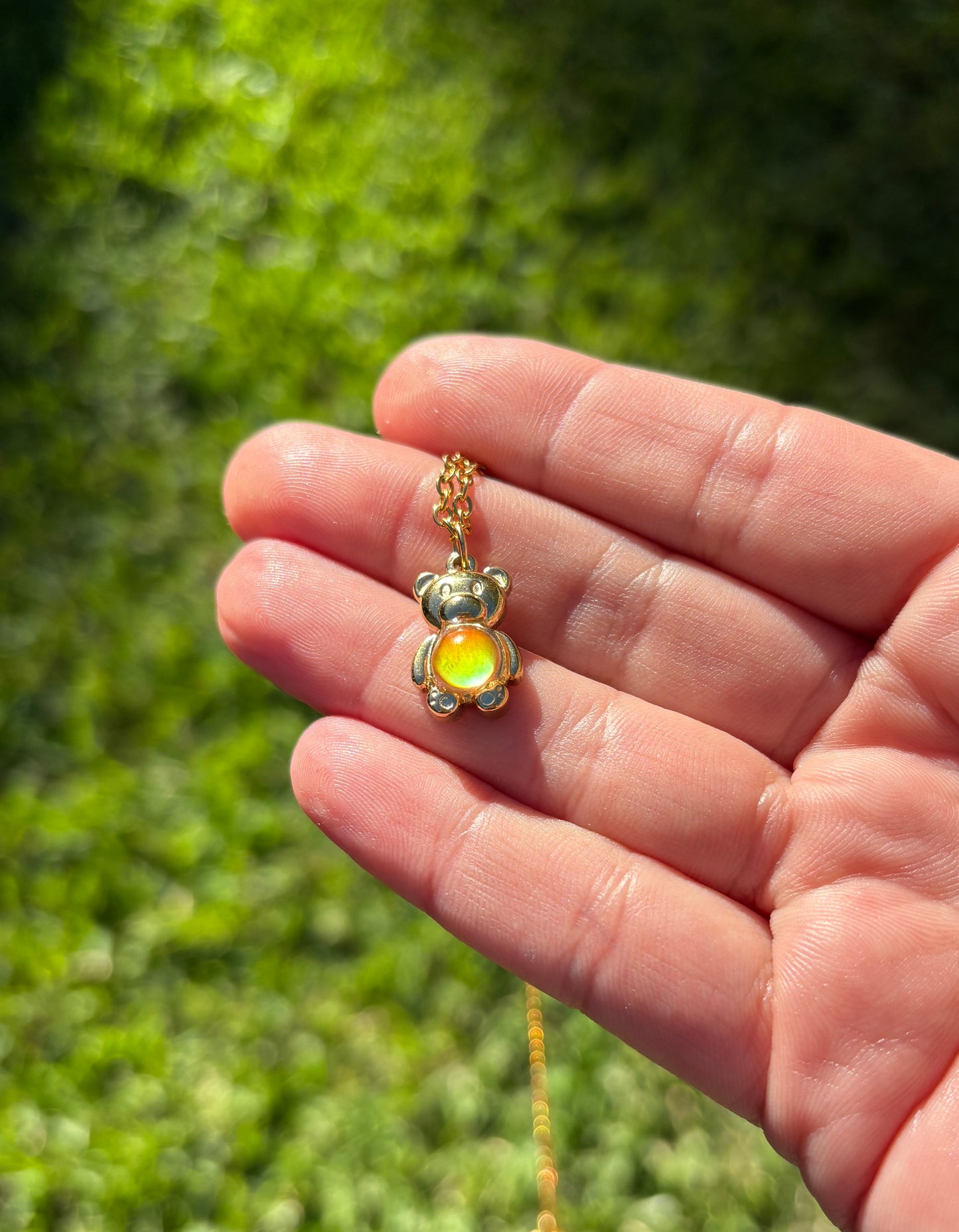 Mood Color Changing Teddy Bear Necklace