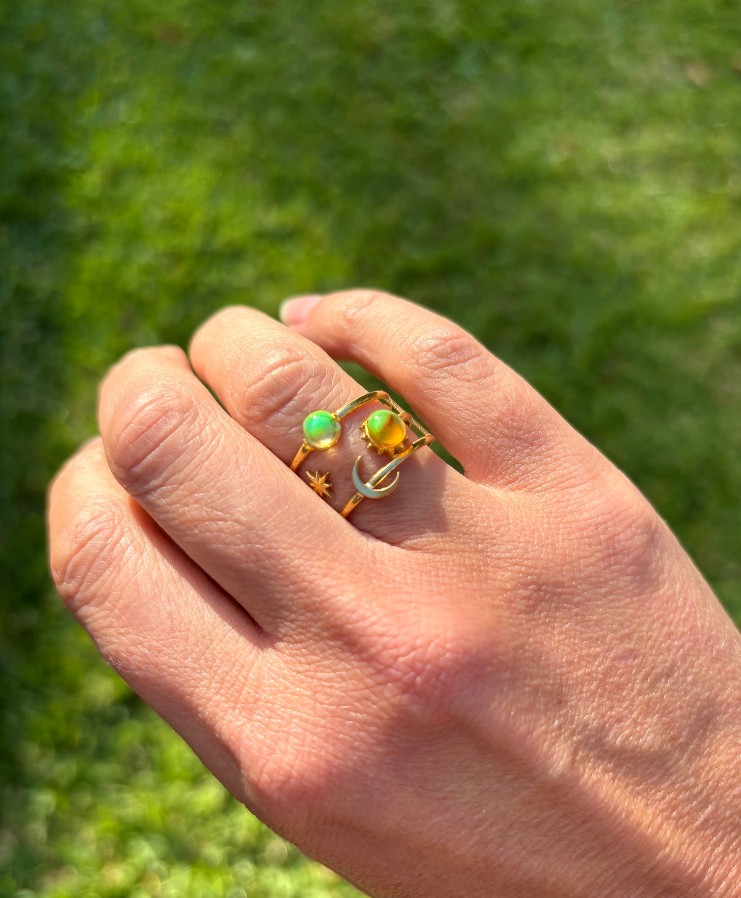 Mood Sea Glass™ Sun and Moon Ring