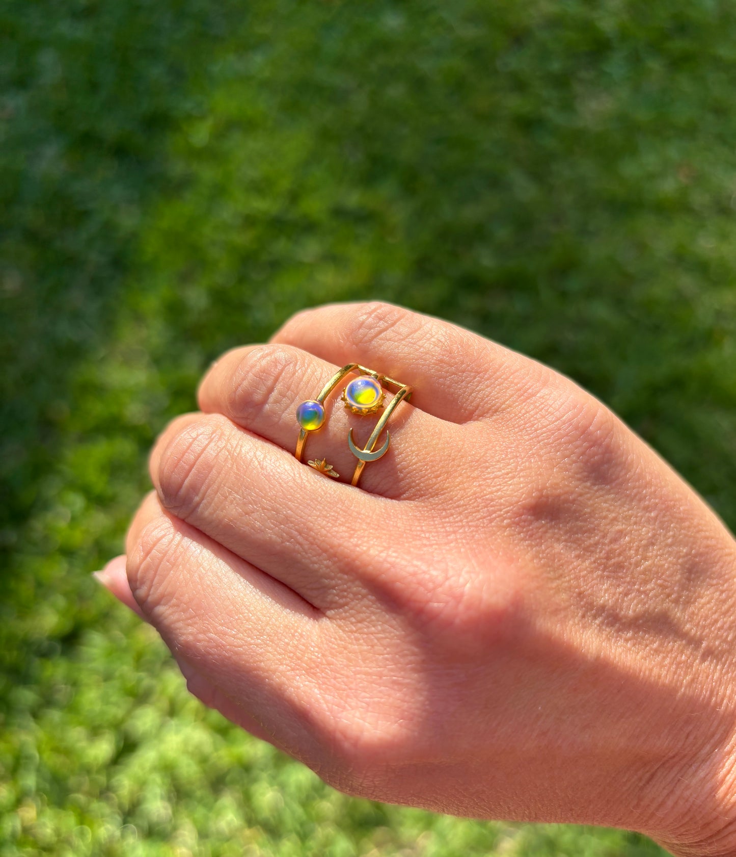 Mood Sea Glass™ Sun and Moon Ring