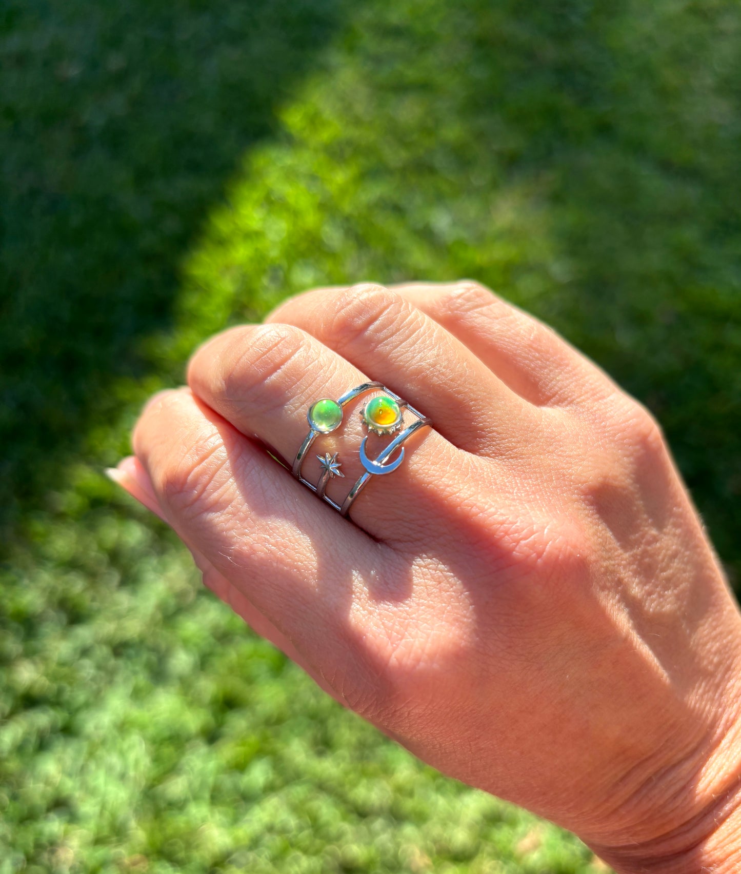 Mood Sea Glass™ Sun and Moon Ring