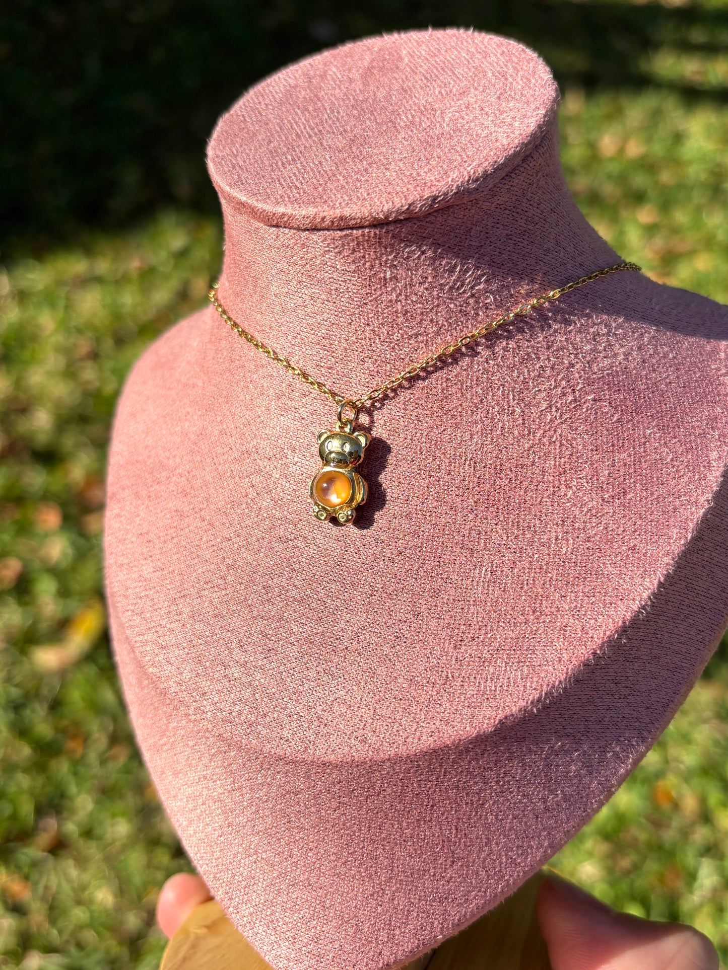 Mood Color Changing Teddy Bear Necklace