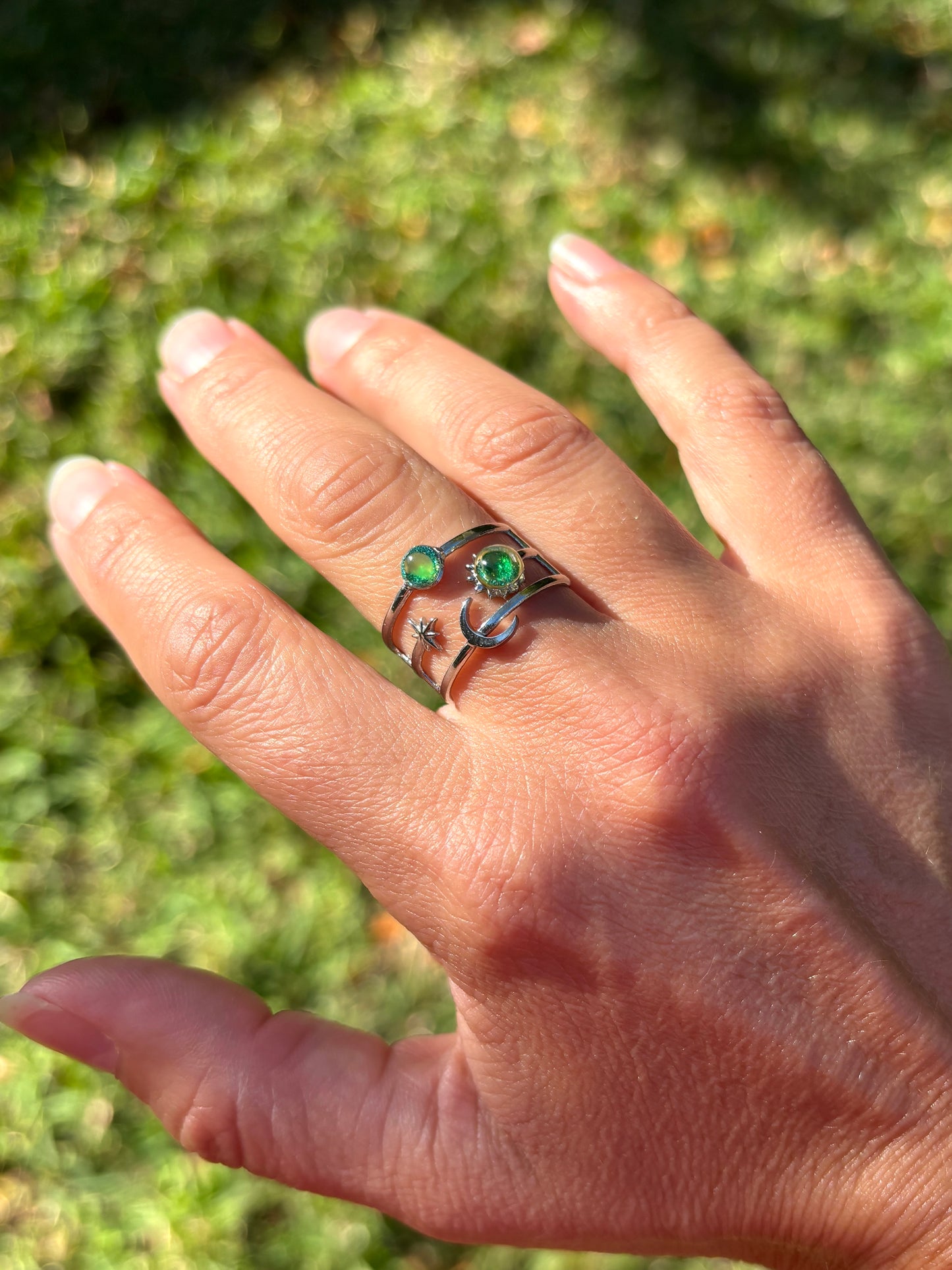 Mood Sea Glass™ Sun and Moon Ring