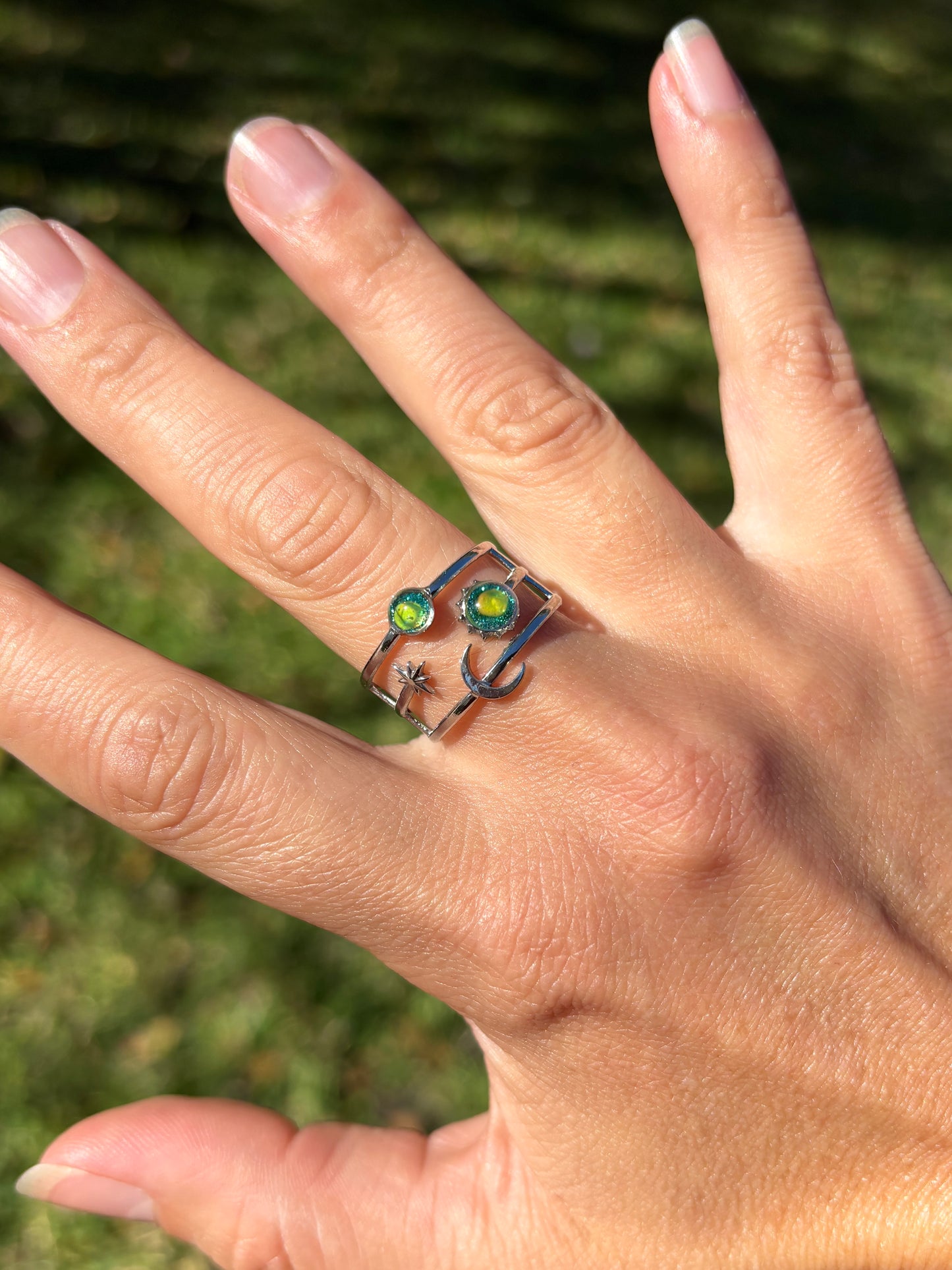 Mood Sea Glass™ Sun and Moon Ring