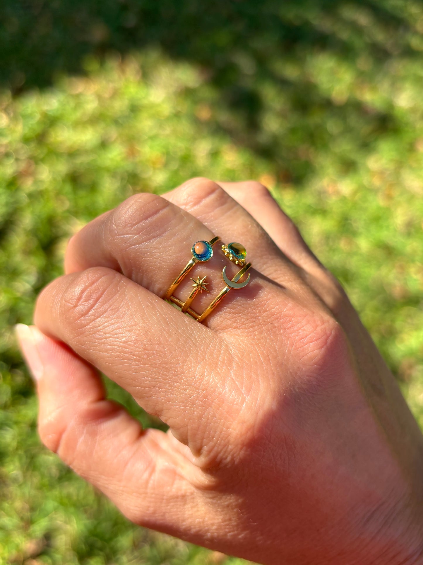 Mood Sea Glass™ Sun and Moon Ring