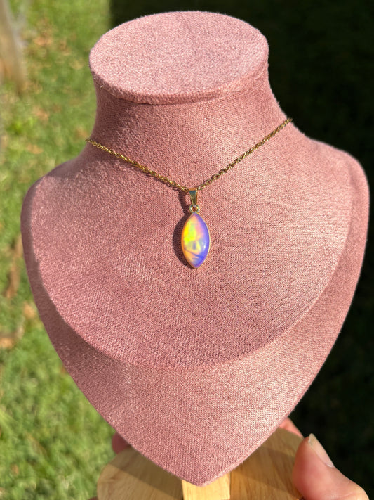 Abalone Color Changing Mood Necklace